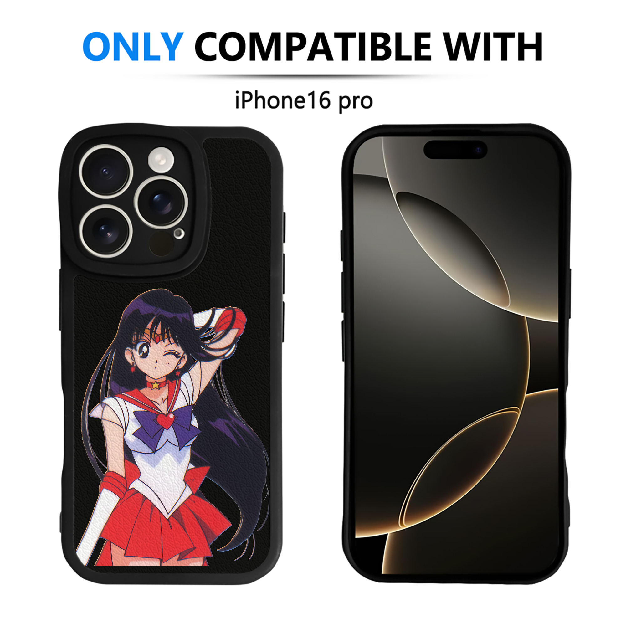 （画像用） 美少女戦士セーラームーン 火野レイ ひの レイ Sailor Moon Hino Rei （セーラーマーズ,Sailor Mars） 【iPhone 16シリーズ対応】シリコンスマホケース（レザー調） 材質：シリコン